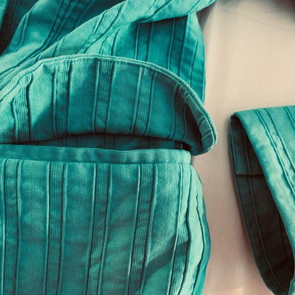 J. Jill Turquoise** Ridged 100% Cotton Blazer Size 12 - Picture 6 of 15